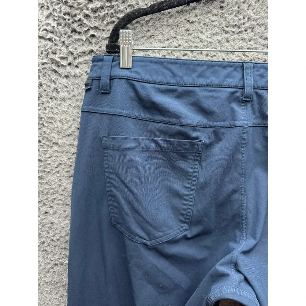 Lululemon Slim Fit Warpstreme ABC Chino Pants Trousers True Navy Mens Size 36